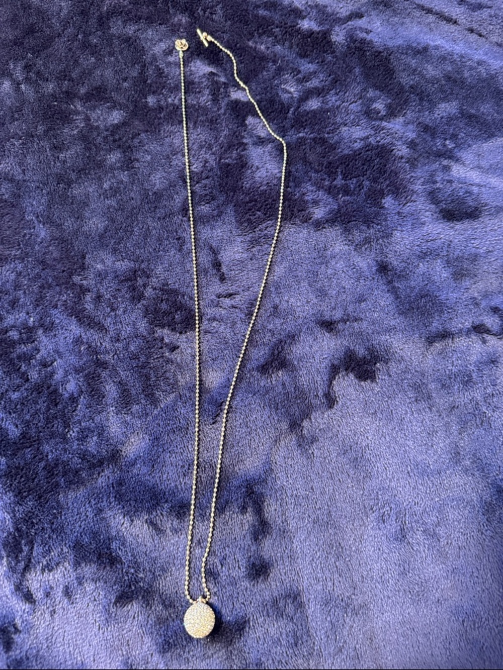 Michael Kors Rose gold Pave Disc Pendant Necklace